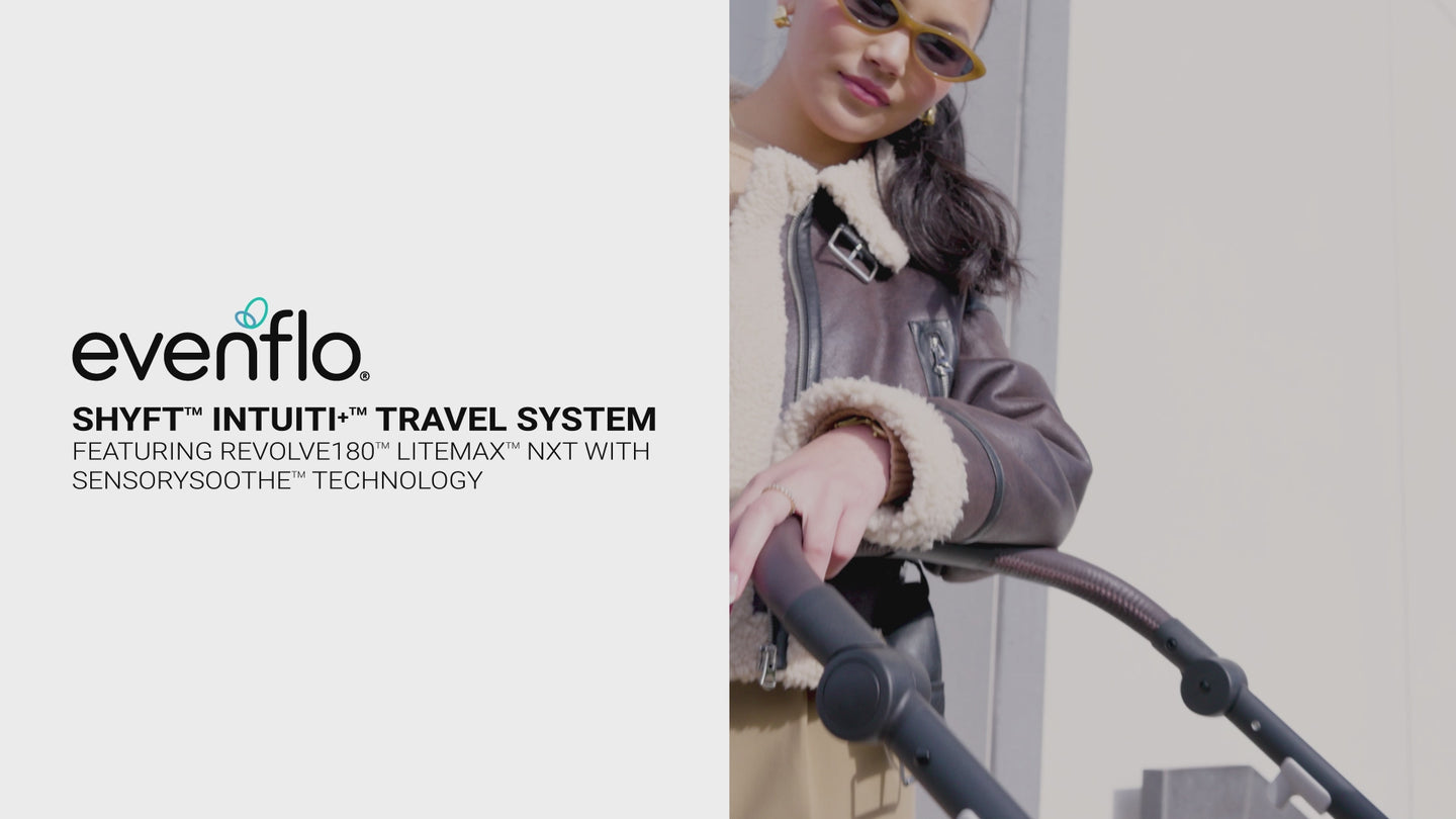 Evenflo - Shyft Intuiti+ Travel System featuring Revolve180 LiteMax NXT with SensorySoothe - Dubhan Black